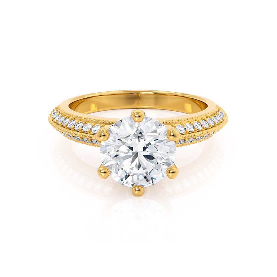 1.20 CT Round Pave Setting CVD G/VVS2 Diamond Engagement Ring