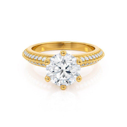 1.20 CT Round Pave Setting CVD G/VVS2 Diamond Engagement Ring