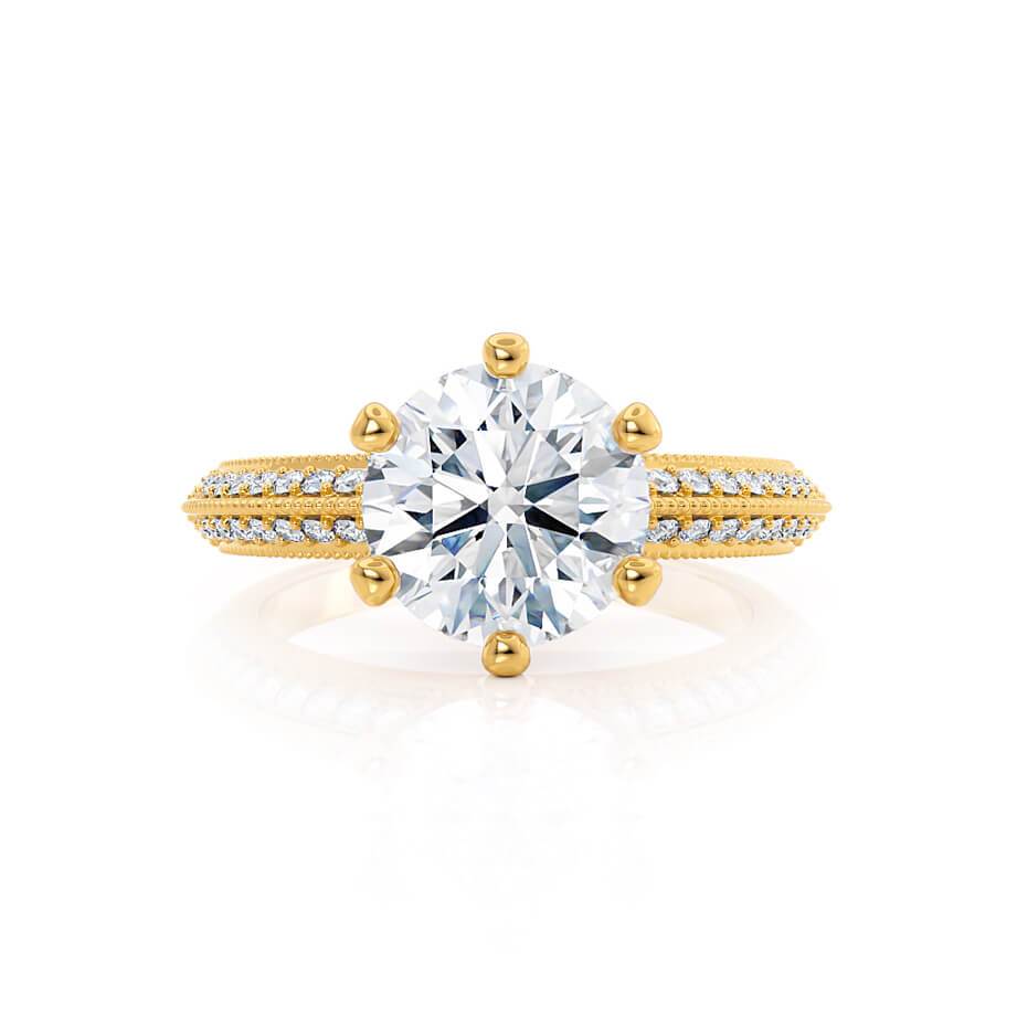 1.20 CT Round Pave Setting CVD G/VVS2 Diamond Engagement Ring