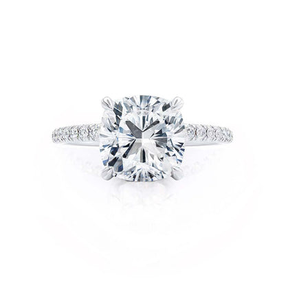 2.50 CT Cushion Hidden Halo CVD F/VVS1 Diamond Engagement Ring