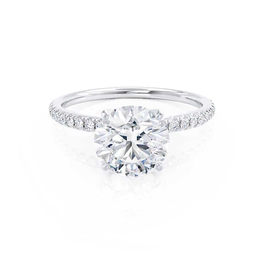 1.00 CT Round Pave Setting CVD E/VVS1 Diamond Engagement Ring