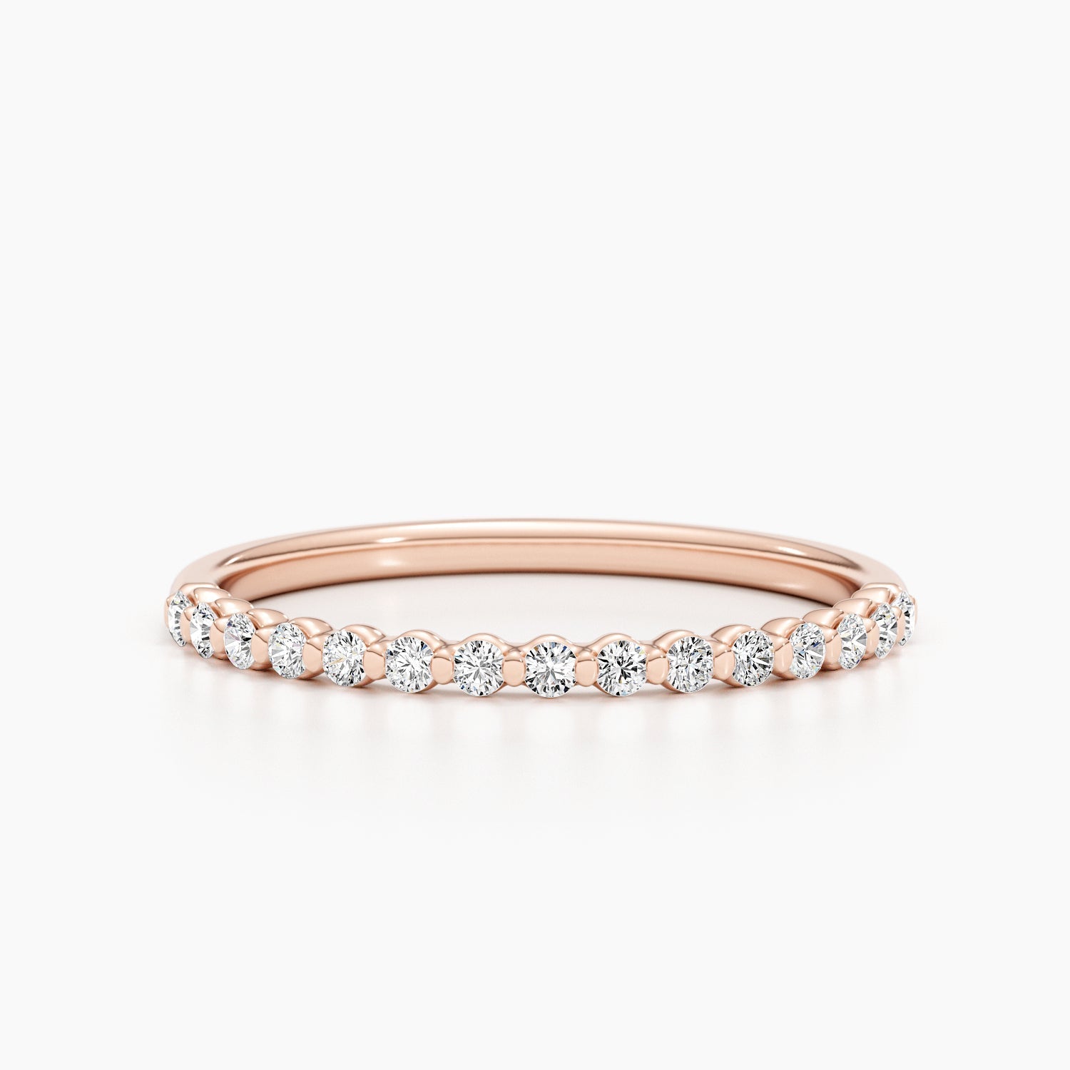 0.3 CT Round Half Eternity Stackable Wedding Band