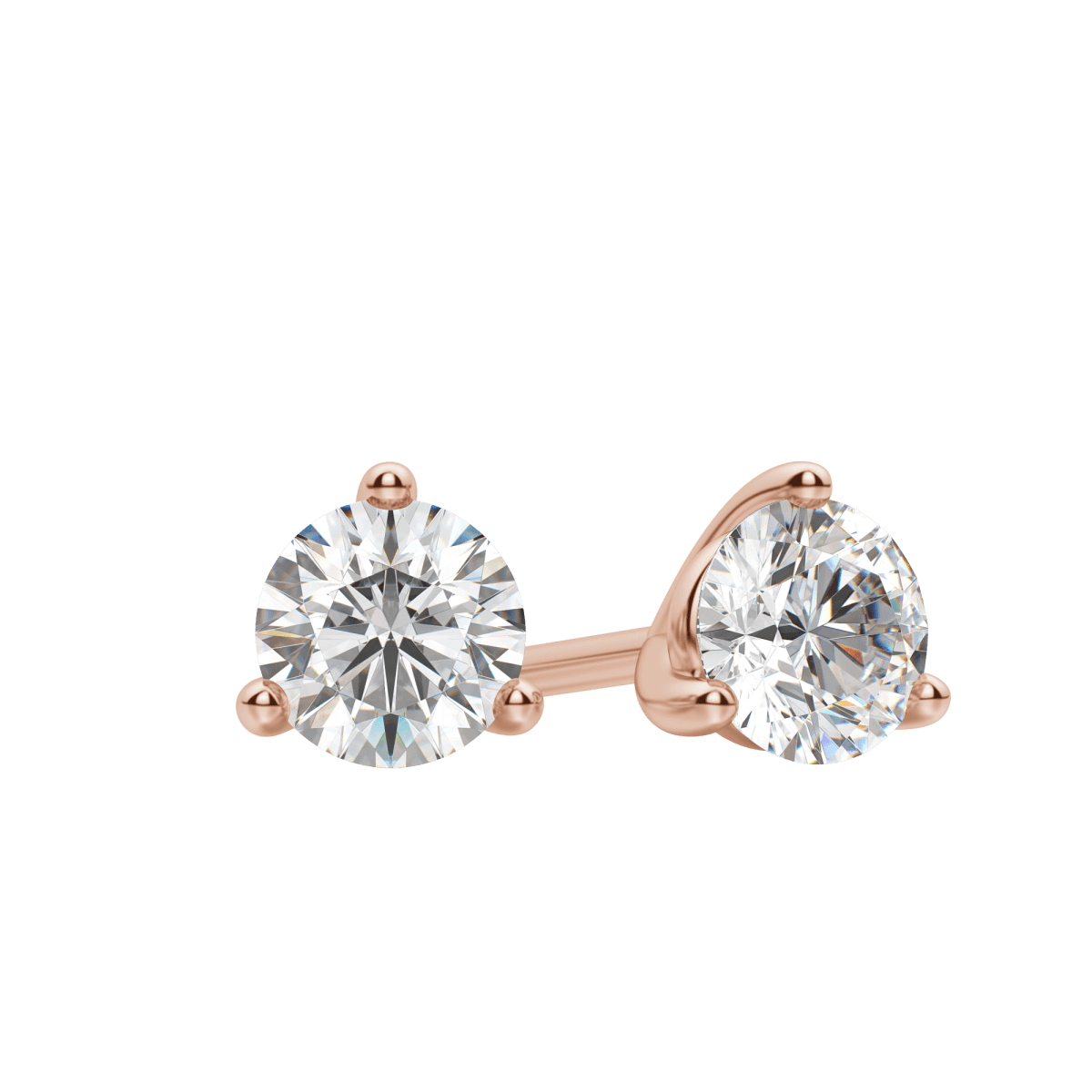 0.50 CT-4.0 CT Round Solitaire CVD F/VS Diamond Earrings