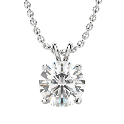 0.25 CT-1.0 CT Round Solitaire CVD F/VS Diamond Necklace