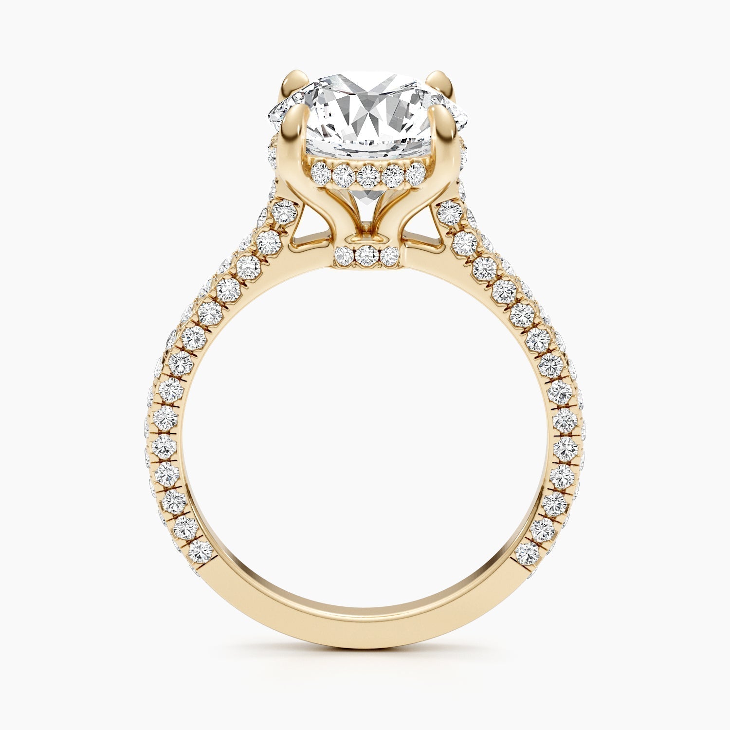 2.8ct Round F- VS Hidden Halo & Pave Diamond Engagement Ring