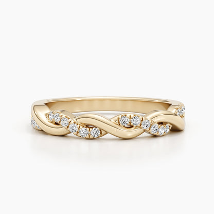 0.2 CT Round Twisted Wedding Band