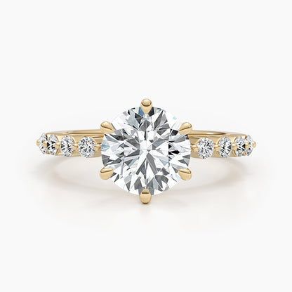 2.5ct Round G- VS Pave Diamond Engagement Ring