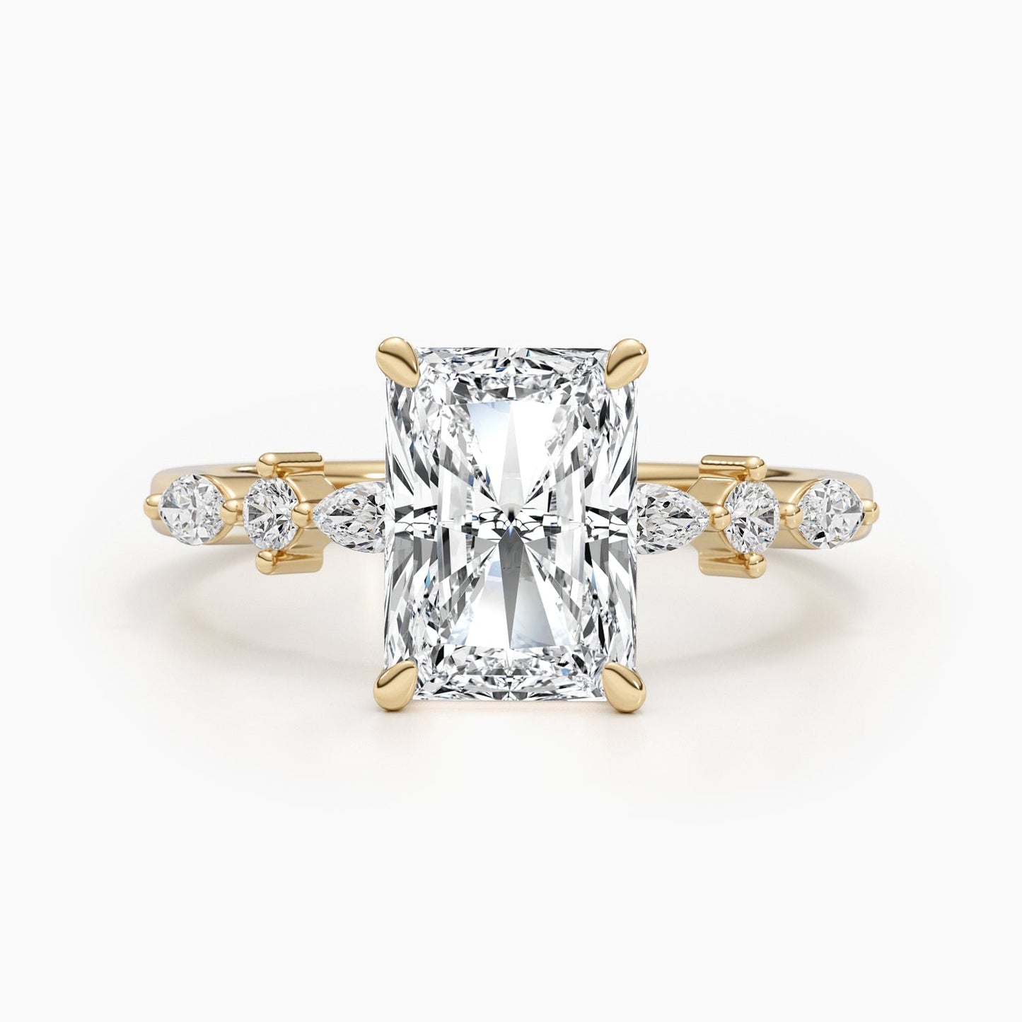 4ct Radiant G- VS Dainty Diamond Engagement Ring