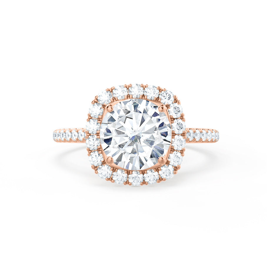 1.0 CT Cushion Halo CVD G/VVS1 Diamond Engagement Ring