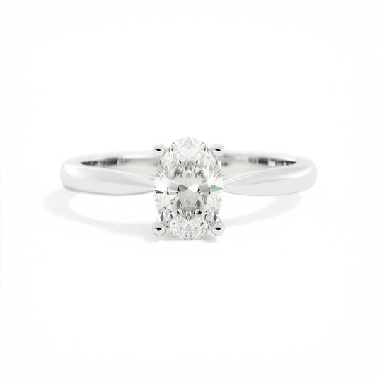 0.82 CT Oval Solitaire G/VS2 Diamond Engagement Ring