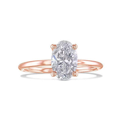 1.0 CT Oval Solitaire CVD E/VS2 Diamond Engagement Ring