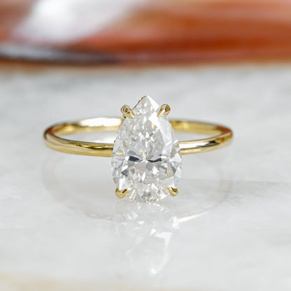 1.05 CT Pear Hidden Halo F/VS1 Diamond Engagement Ring