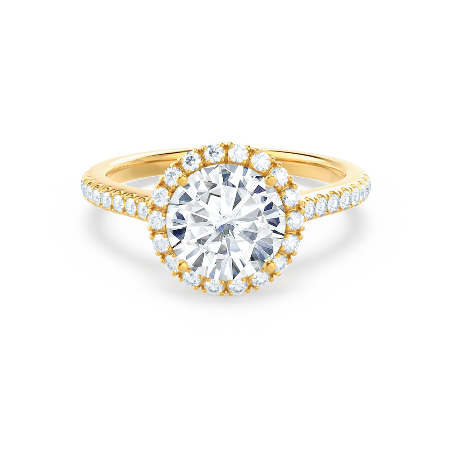 1.0 CT Round Halo CVD F/VS2 Diamond Engagement Ring