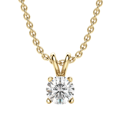 0.25 CT-1.0 CT Round Solitaire CVD F/VS Diamond Necklace