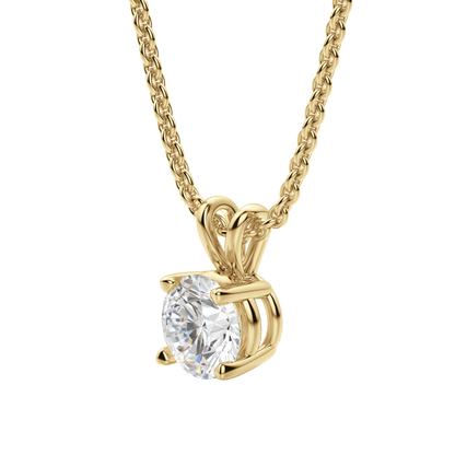 0.25 CT-1.0 CT Round Solitaire CVD F/VS Diamond Necklace