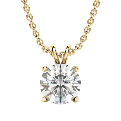 0.25 CT-1.0 CT Round Solitaire CVD F/VS Diamond Necklace