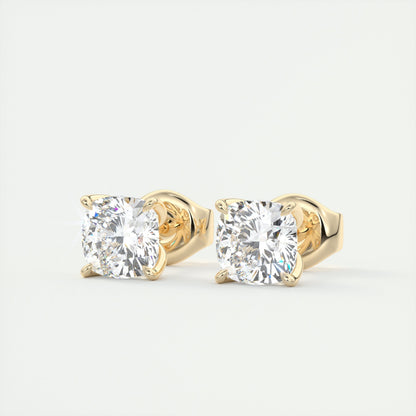 1.0 CT Round Solitaire CVD G/VS Diamond Earrings